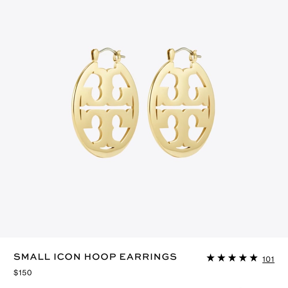 BNWT Tory Burch Small Miller Gold Hoop Earring